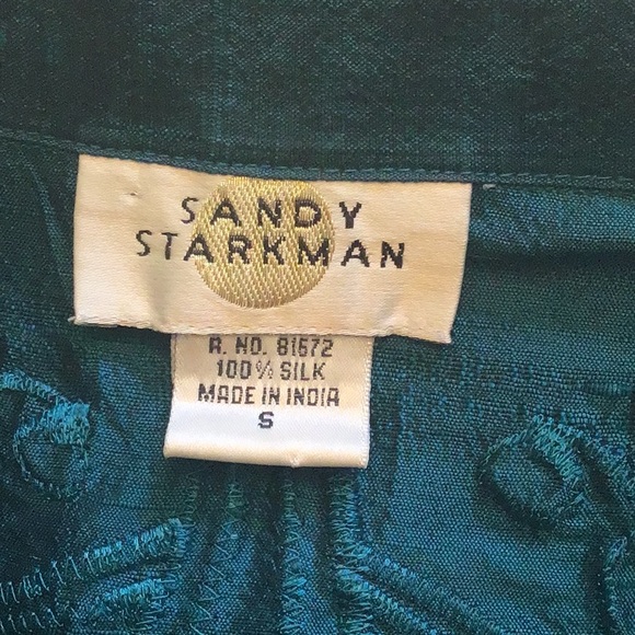 Sandy Starkman Appliqué Jacket 100% Silk - Picture 10 of 12